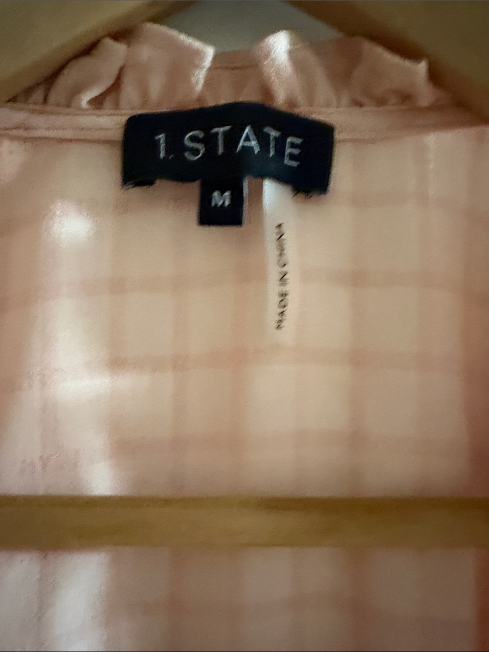 1. State Pink Button-Front Ruffle Blouse - Picture 3 of 8
